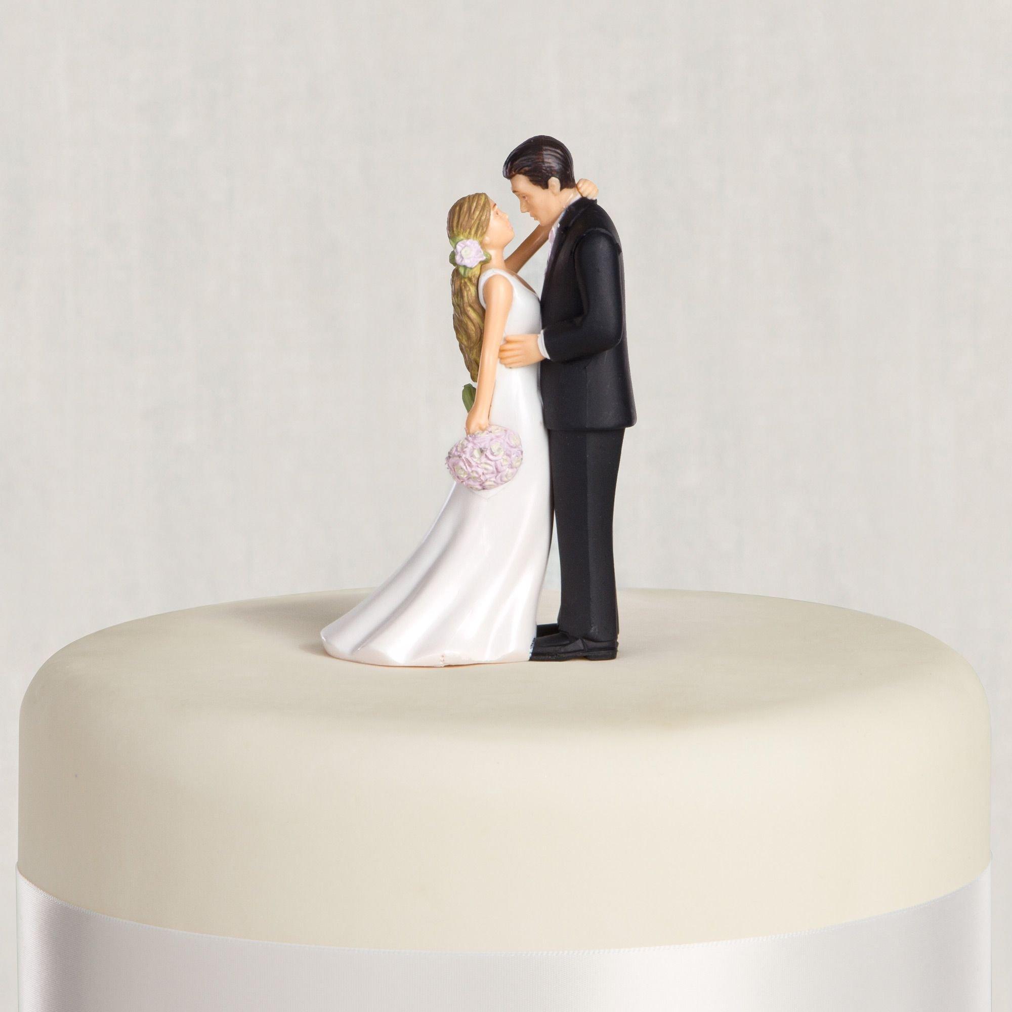 Blonde Bride & Groom Wedding Cake Topper 4 3/16in